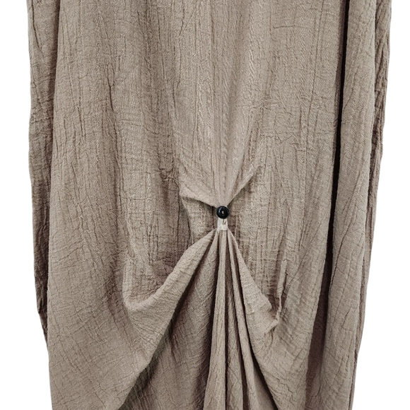 Shack Incorporated Women's 100% Cotton Crinkle Asymmetrical Midi Dress - OS - Picture 3 of 7